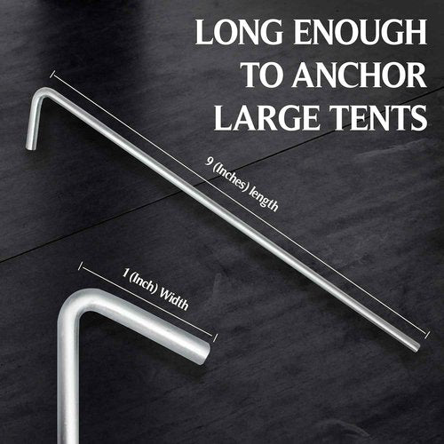 Heavy Duty Metal Tent Stakes for Camping - Rust-Free Galvanized Garden Pegs & Edging Hooks