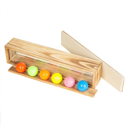 Freezing point Golf Ball Display Case Small Wood Shadow Box Wall Rack Holder Golf Gifts for Kids Womens Mens 6