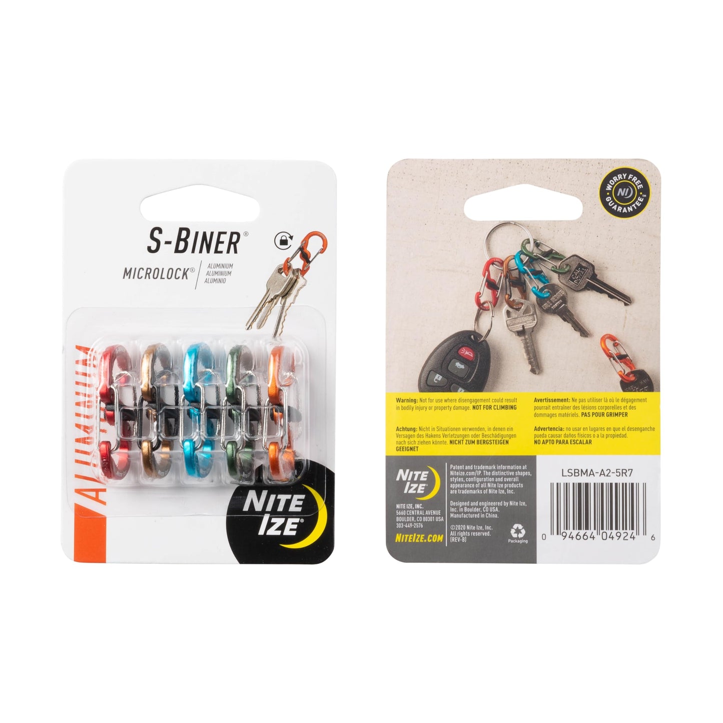 Nite Ize S-Biner MicroLock Aluminum - Assorted - 10 Count (2 Pack)