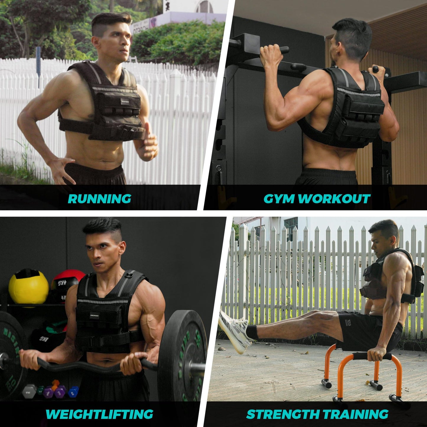 Adjustable Weighted Vest Men 2-35 LBS, Rucking Vests for Walking with Reflective Stripe, 1.2" Ultra Thick Shoulder Padding Strength Training Workout Vest for Running GYM Home, Detachable Iron Weights