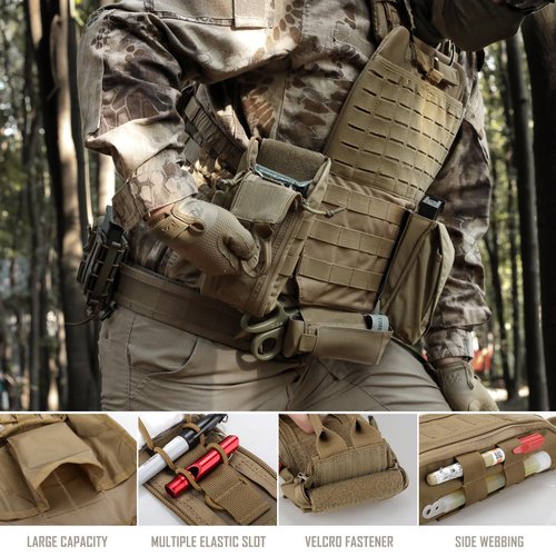 LIVANS Molle First Aid IFAK Pouch, Medical Bag Molle Medical Pouch Tactical Medical EMT Kit Empty Molle Med Kit Quick Release Handle Small Portable Everyday Carry Survival Bag with Cross Patch