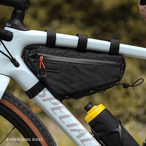 Rhinowalk Bike Frame Bag Waterproof Bike Triangle Bag 1.8L Bicycle Pouch Under Tube Bag Professional Cycling Accessories(M)-Black