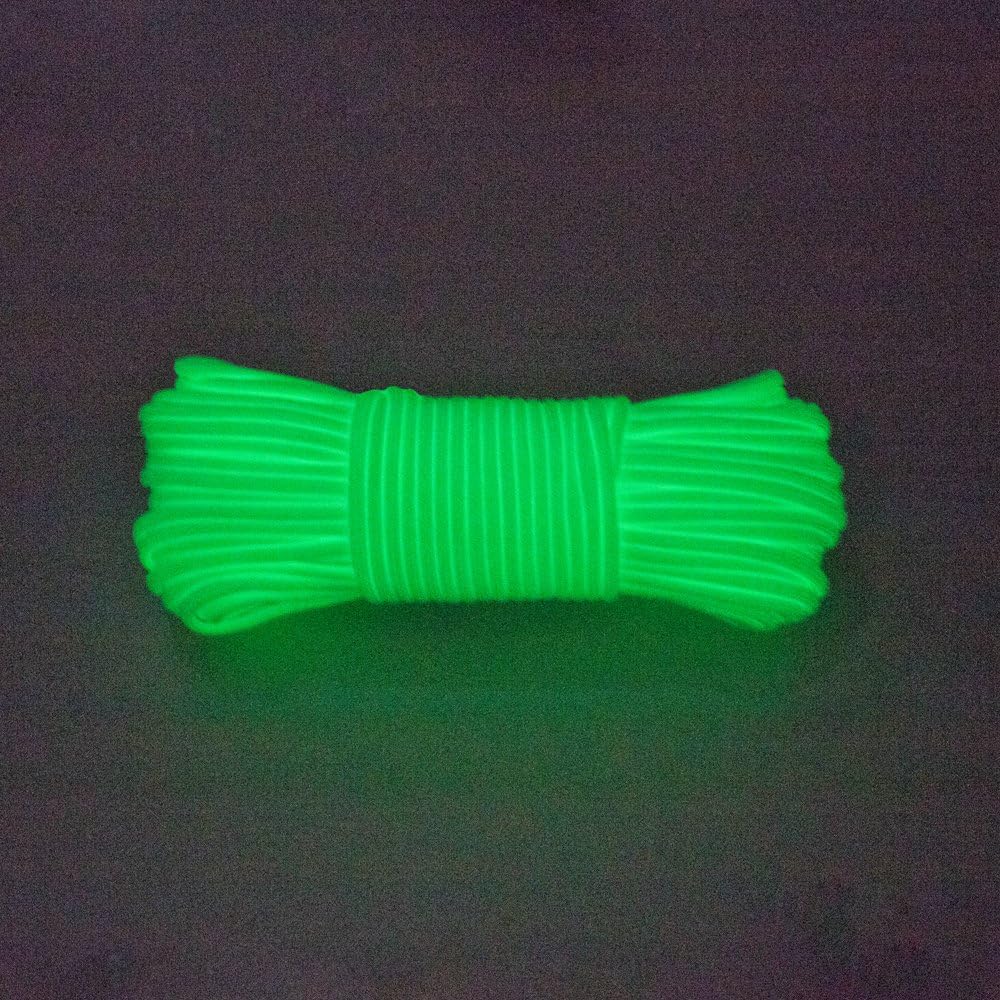 Glow in The Dark 550 Paracord - 100 Feet - 21 Strand - 10 Color Options