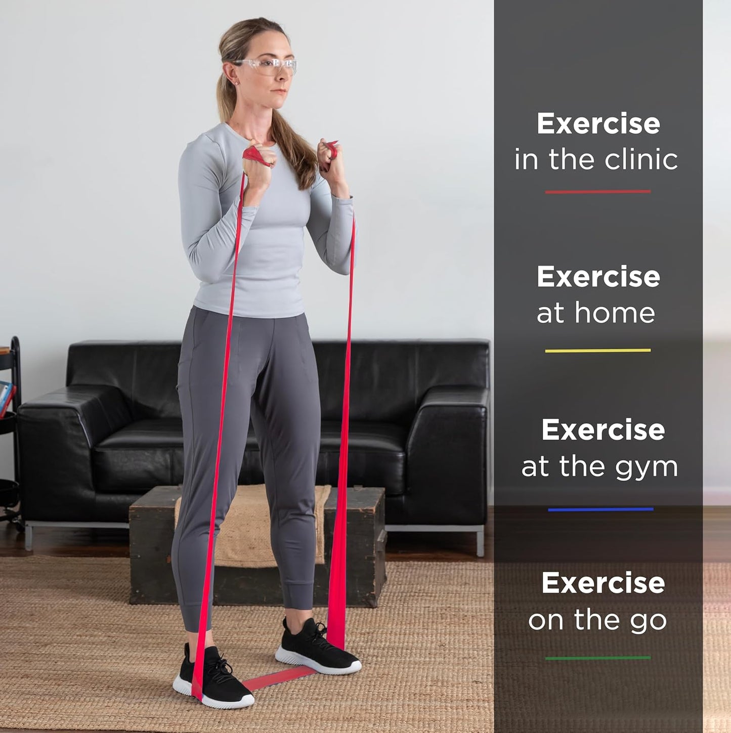 THERABAND Professional Latex Resistance Bands For Rehabilitation, Portable Fitness and Workout, Home Exercise, 5 Foot, Green, Heavy, Level 4, Individual Package