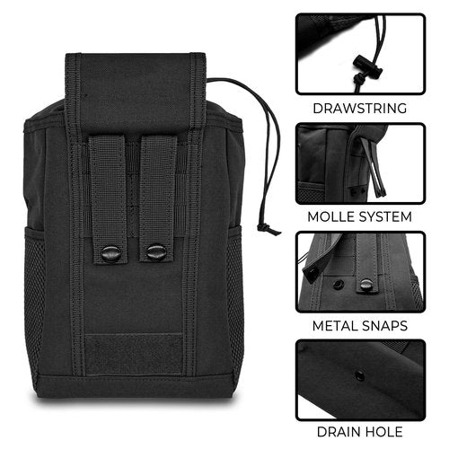 Tanzueji Molle Dump Pouch | Roll-Up Drawstring Magazine Utility Pouch | Folding Dump Bag | Military Utility Belt Ammo Pouch
