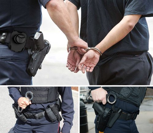 Handcuff Holster for Duty Belt, Handcuff Case fit Chain Handcuffs, Hinged Cuffs, Hand Cuff Pouch for S&W/ASP/Peerless/CTS Handcuffs, Duty Cuff Holder for Law Enforcement, Police/Security Officer Gear