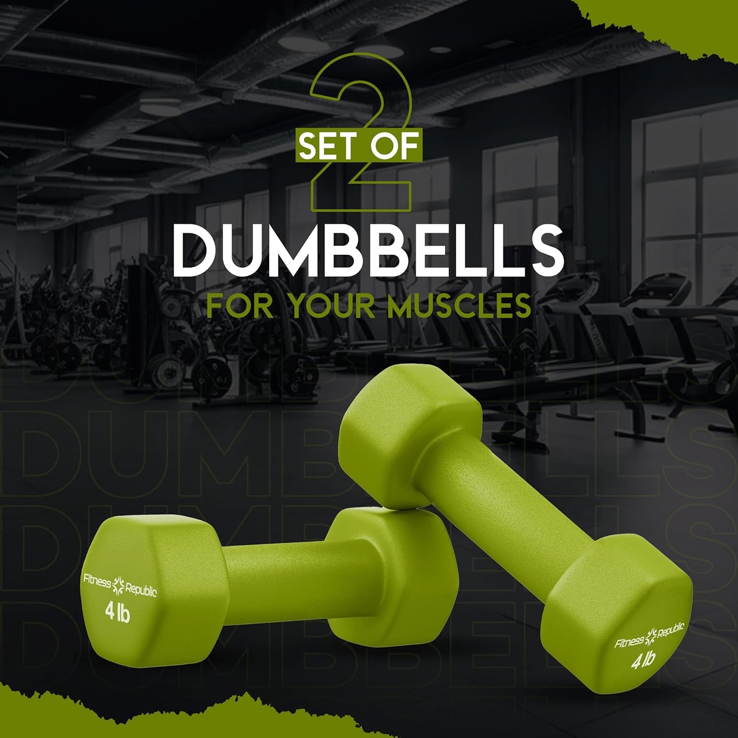 Neoprene Dumbbell Set of 2, Non-Slip, Hex Shape, Free Weights for Muscle Toning and Strength Building - Portable Home Gym Hand Weights