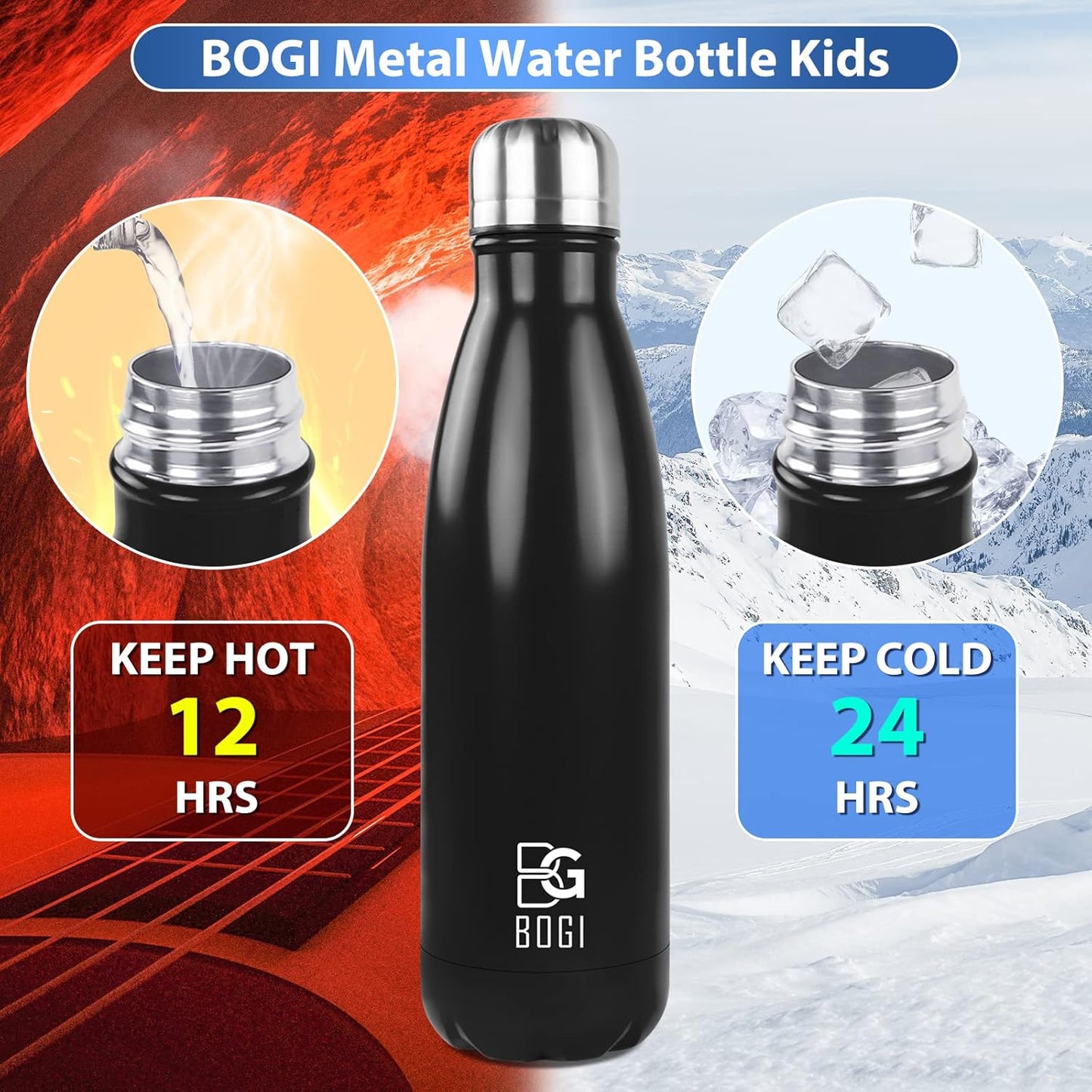 17oz Insulated Stainless Steel Water Bottle | Leak-Proof | Hot Pink for Outdoor Sports