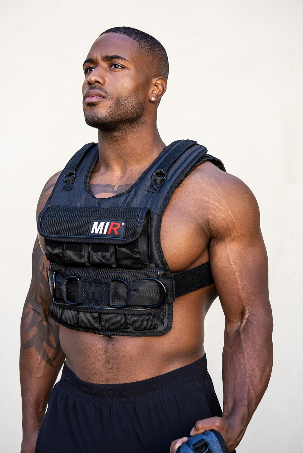 MiR Short Weighted Vest With Zipper Option 20lbs - 60lbs Solid Iron Weights. Workout Vest for Men and Women.