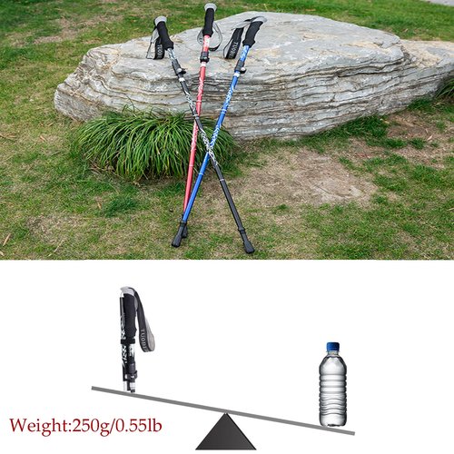 ThreeH Pair of 2 Travel Trekking with Quick Lock System Hiking Pole for Men Women Walking Sticks for Seniors Ultralight Folding Walking Poles for Hiking Black