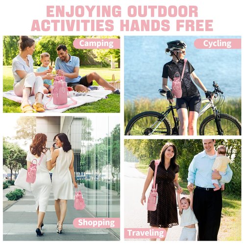 ECEEN Water Bottle Holder with Strap, Carrier Bag for Stanley 32oz/40oz, Insulated Sling Bag for Walking with Phone Pouch, Mothers Day Gifts for Mom