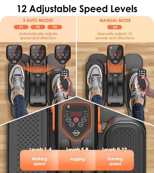 Under Desk Elliptical Machine,Portable Seated Pedal Exerciser with 12 Adjustable Speeds & Remote Control, Elliptical Exercise Machine for Seniors As Seen On TV