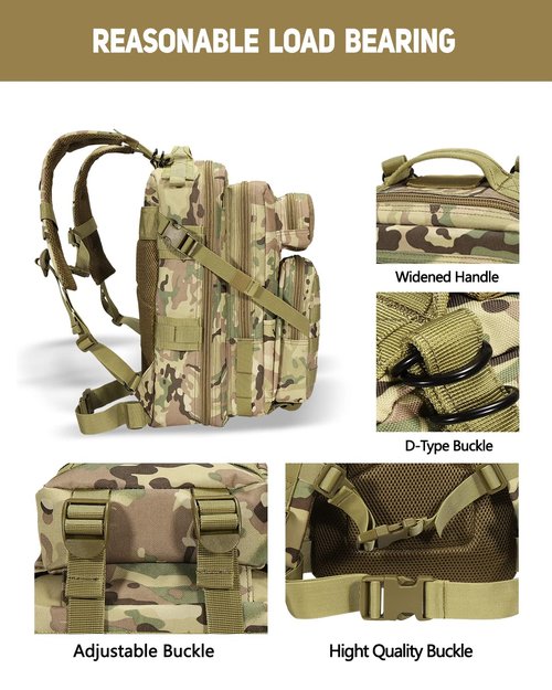 BOMTURN for Mens Tactical Backpack Military Backpacks 27L Small Army Survival Backpacks Small Waterproof Bug out Bag