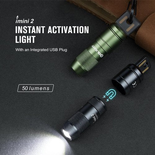 OLIGHT RN 400 LED Bike Lights, 400 Lumens USB Type-C Rechargeable Bike Front Light Bundle with IMINI 2 EDC Rechargeable Keychain Flashlight
