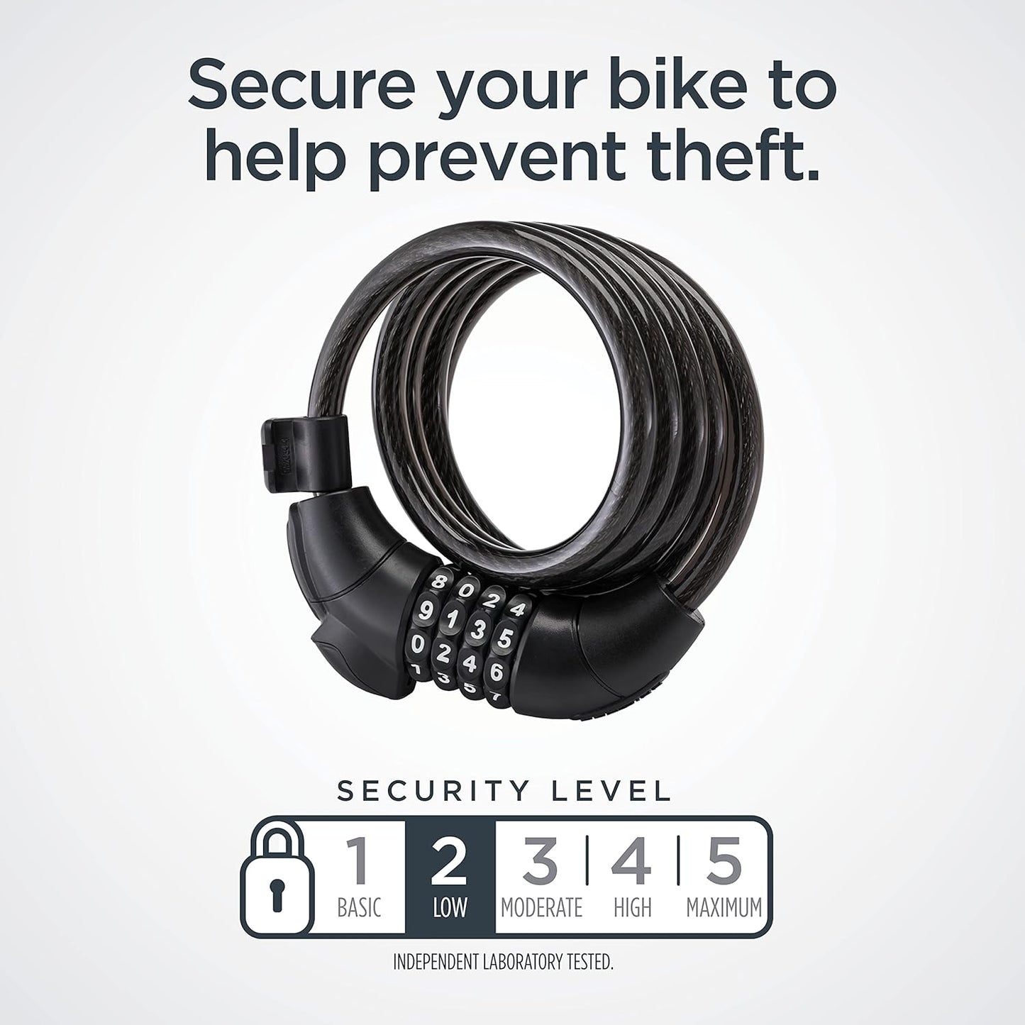 Schwinn Combination Bike Lock in Braided Steel Cable, 6 feet x 12 mm Anti Theft Bicycle Lock, Black, Security Level 3