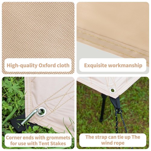 EULANT Hexagonal Tent Footprint for Camping,4-6 Person Waterproof Tent Ground Sheet Mat for Camping Hiking Picnic Backpacking(10.82ft X 9.38ft)