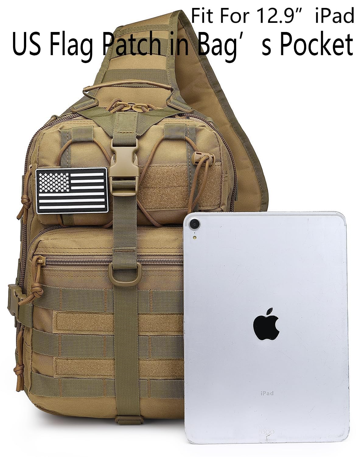 ATBP Tactical Sling Backpack Bag Military Shoulder Bag Pack for Men Molle Crossbody Bag 15L