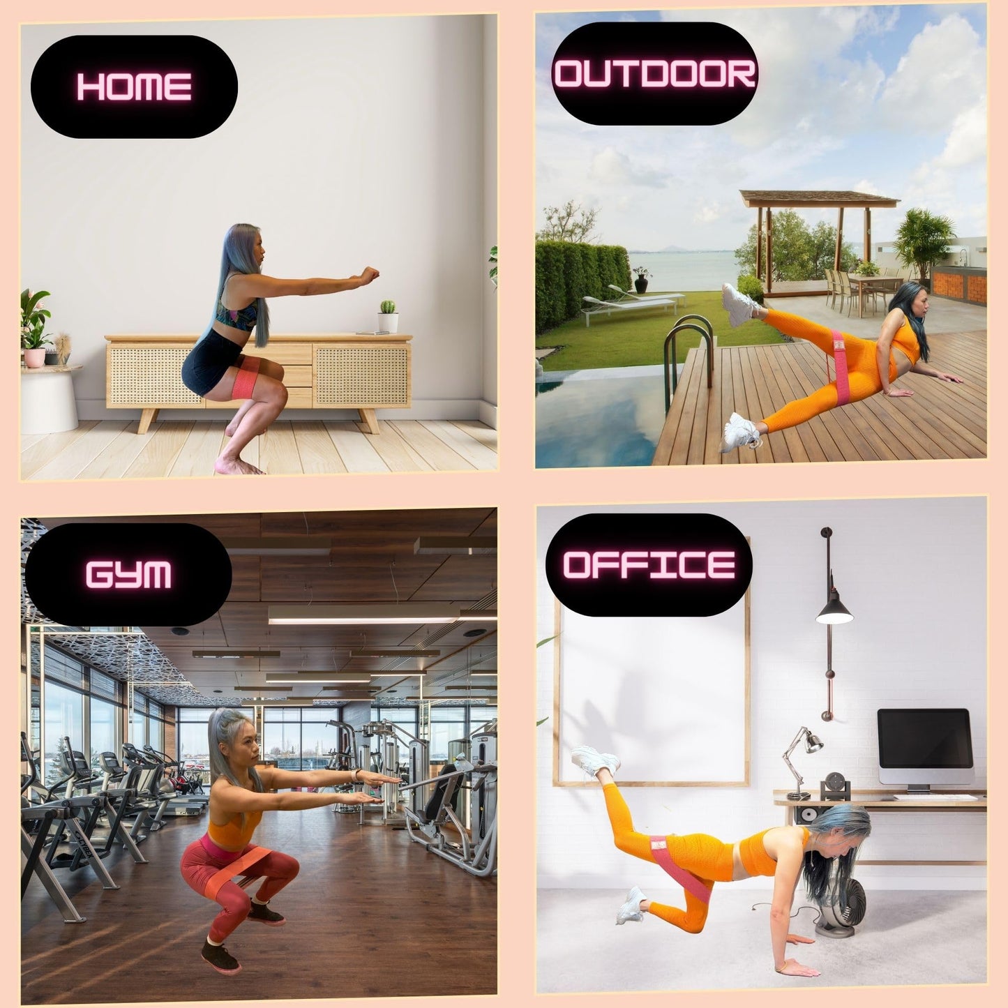 Fabric Resistance Bands for Working Out - Unbreakable Booty Bands Set - Exercise Bands for Resistance, Yoga, Pilates, Rehab and Home Workouts - Leg Workout for Women and Men