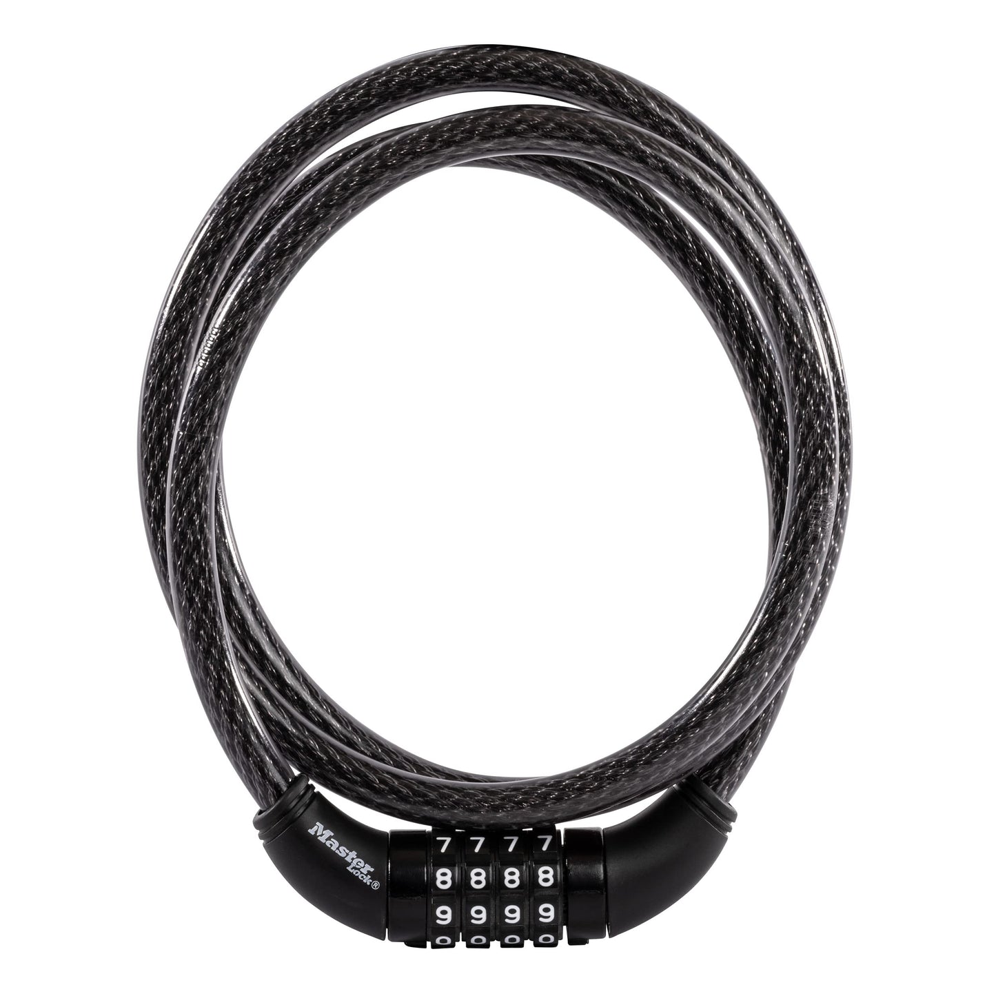 Master Lock Bike Cable Lock 5' x 1/2" Heavy Duty Anti-Theft Bike Lock Steel Cable with Black Weather Resistant Vinyl Coating for Bikes, Ebikes & Scooters, 5 Feet Long, 8370D