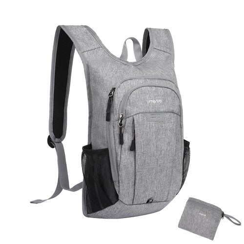 MOSISO 10L Lightweight Hiking Daypack Small Packable Hiking Backpack for Men Women, 3 Layer Casual Foldable Day Pack Shoulder Bag for Travel Camping Outdoor, Grey