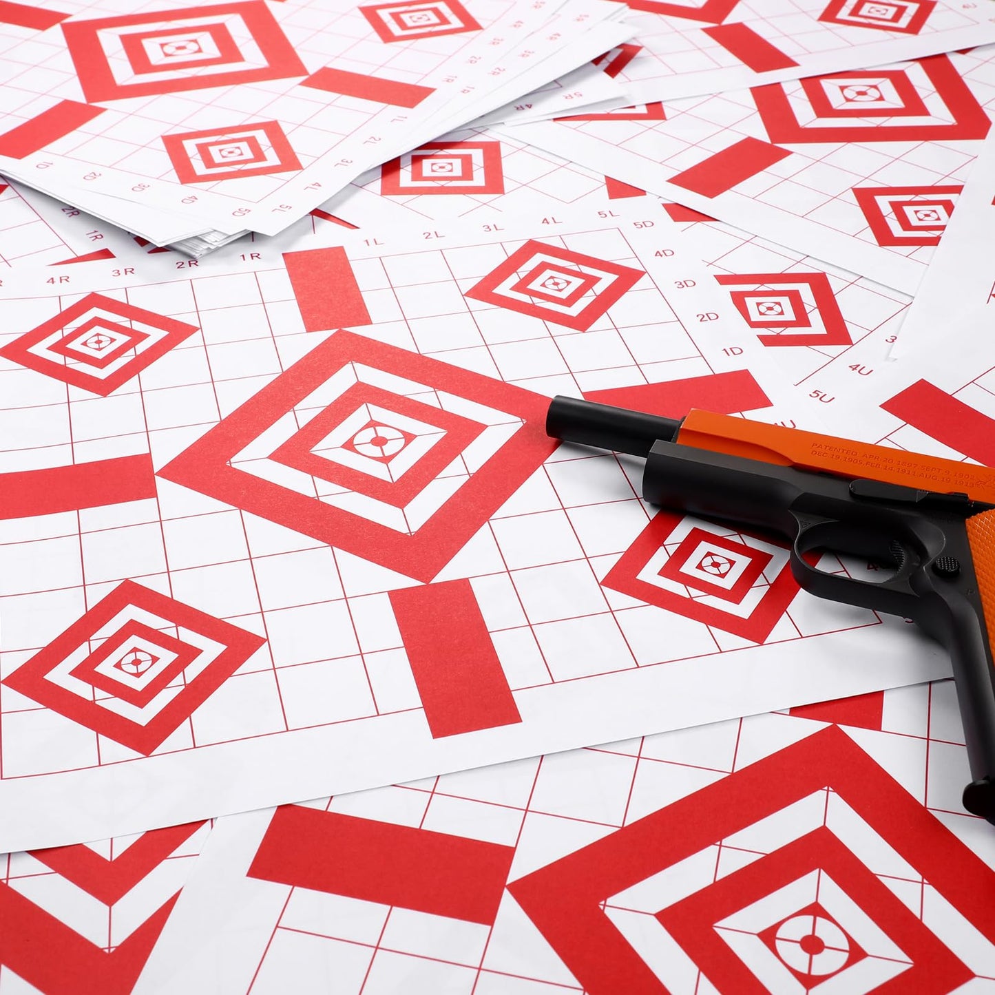 Fainne Shooting Range Paper Targets 12 x 12 Inch Sight Target Paper Bulk for Hunting Accessories Indoor Outdoor Gun Pistol Rifle Shooting Practice(Square)