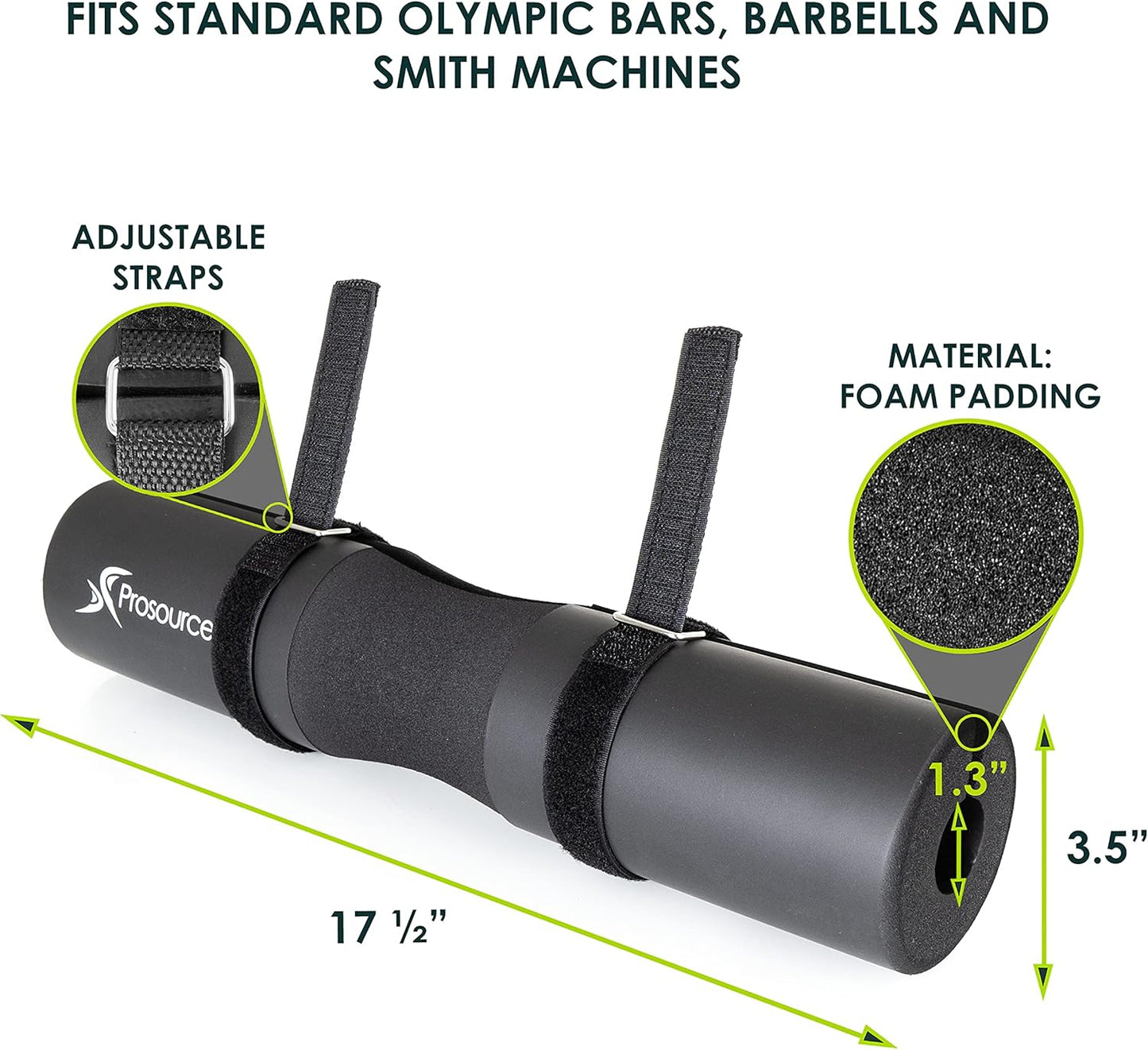 ProsourceFit Weight Lifting Barbell Pad, Thick Protective Padding for Neck & Shoulders for Squats, Hip Thrusts, Lunges