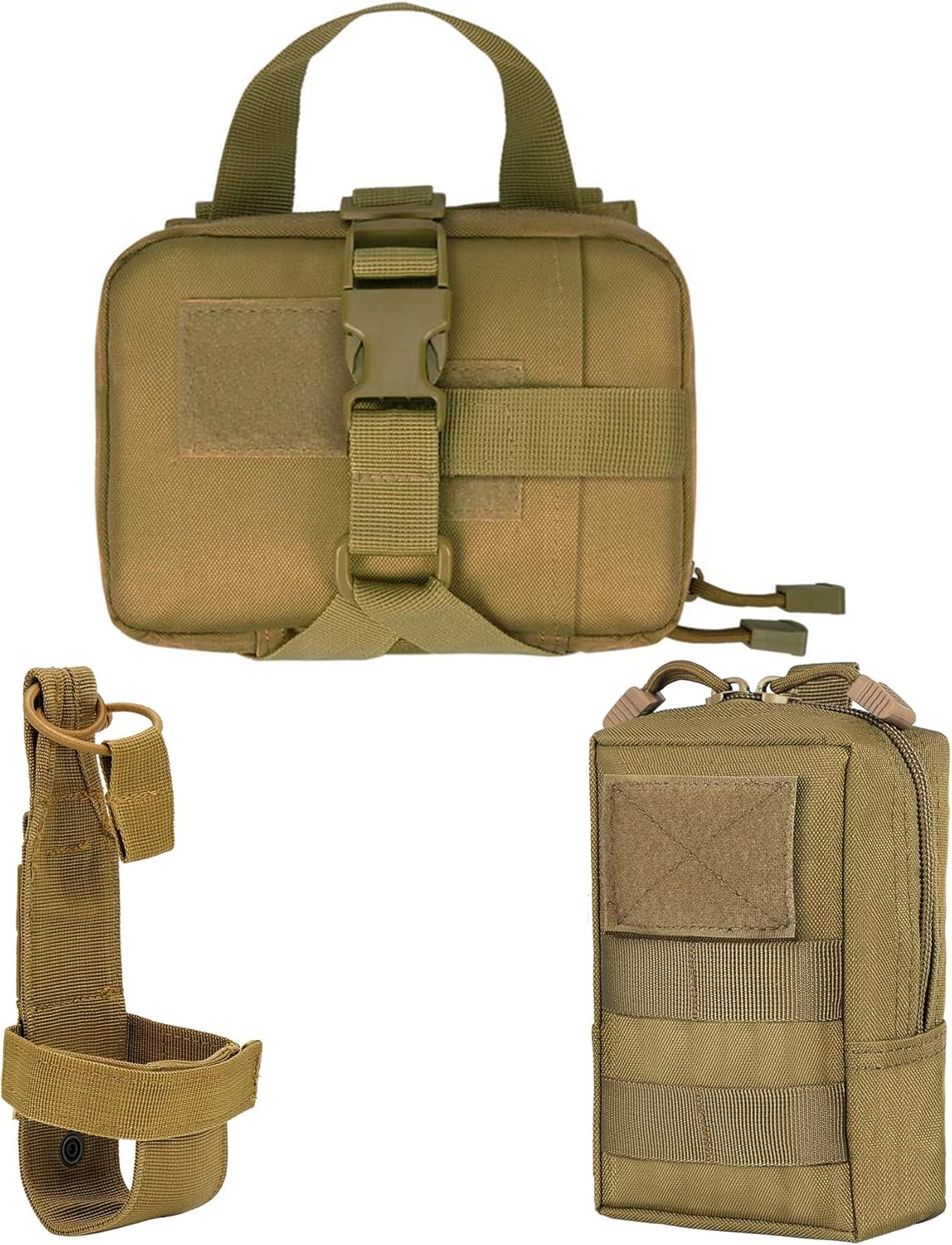 IronSeals Tactical Molle Pouches Multi-Purpose Military Nylon Waist Pack Utility Bag Detachable Patches Pouches for Dog Vest Harness