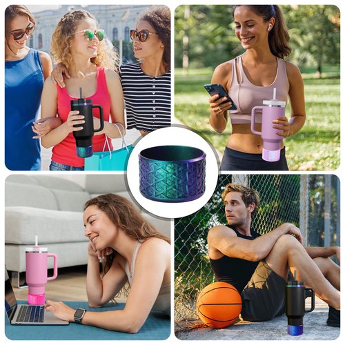 UBEEKOO Silicone Boot for Stanley Quencher 40 oz & IceFlow 30 oz Tumbler, for Stanley Black Chroma, Cup Sleeve Boot with Chameleon Gradient Surface for Stanley Accessories,Green