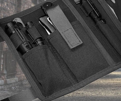 LZBMIEF Tactical Map Case Multifunctional Map Pouch with Pen EDC Tool Holder Map Protector Foldable Map Storage Bag with Clear Window for Reading Map while Outdoors or Hiking (Khaki)
