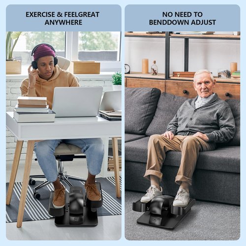 Ellipse Leg Exerciser As Seen On TV, Under Desk Elliptical with 12 Adjustable Speed Quiet & Portable Peddler Exerciser for Seniors with Remote Control Leg Exerciser While Sitting for Seniors