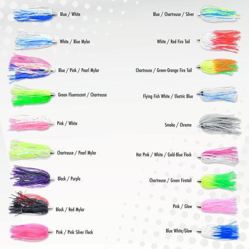 C&H Lures, King Buster Kingfish Pro-Rig, 1/8 oz Head, White/Blue Mylar Skirt, Two #4 4X Treble Hooks, Swivel, Stainless Steel Single Strand Leader Wire, 3 ft