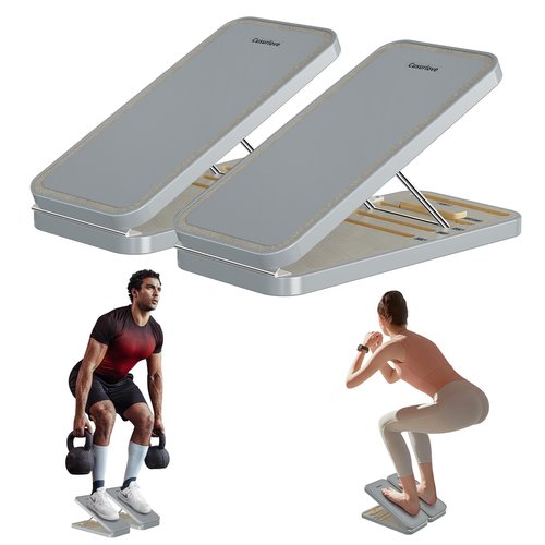 Slant Board for Calf Stretching, Adjustable Wooden Wedge Squat Block Incline Step Posture Stretcher Physical Therapy for Plantar Fasciitis Ankle Foot Heel Knee Workouts Balance Exercise Muscle Trainer