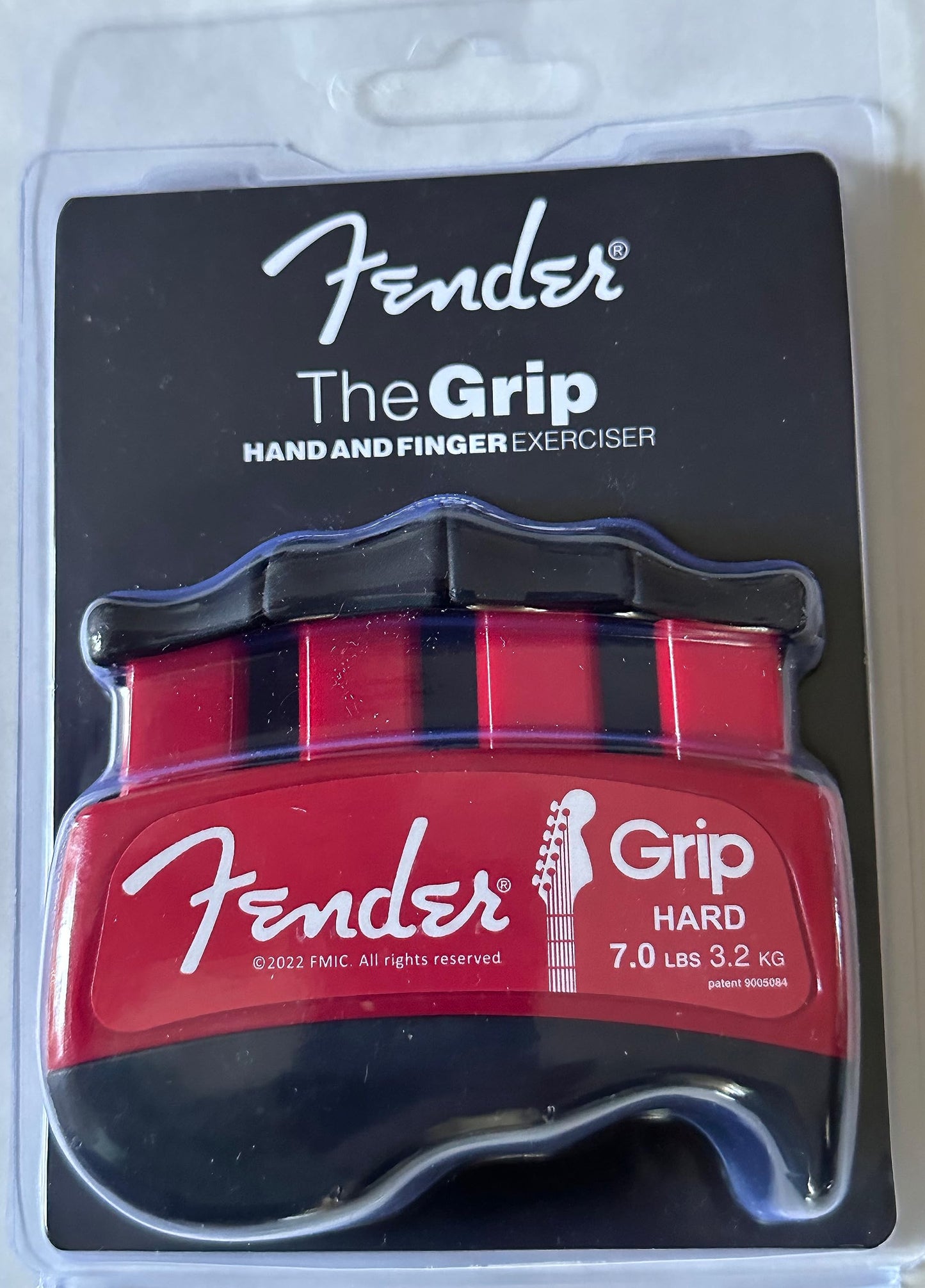 Fender GRIP Hand and Finger Exerciser (Hard - 7lbs / 3.2kg) – Best Ergonomic Finger Strengthener to improve play on all stringed instruments (Guitar, Bass, Violin, etc.)