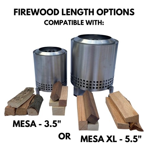 Triple Fuel MINI Firewood Kit - 15 Pounds Total - Hand-Split Logs, Reclaimed Wood Pieces, Wood-Fuel Pellets, & Firestarters - Compatible w/Solo Stove Mesa (5.5" Long Firewood)