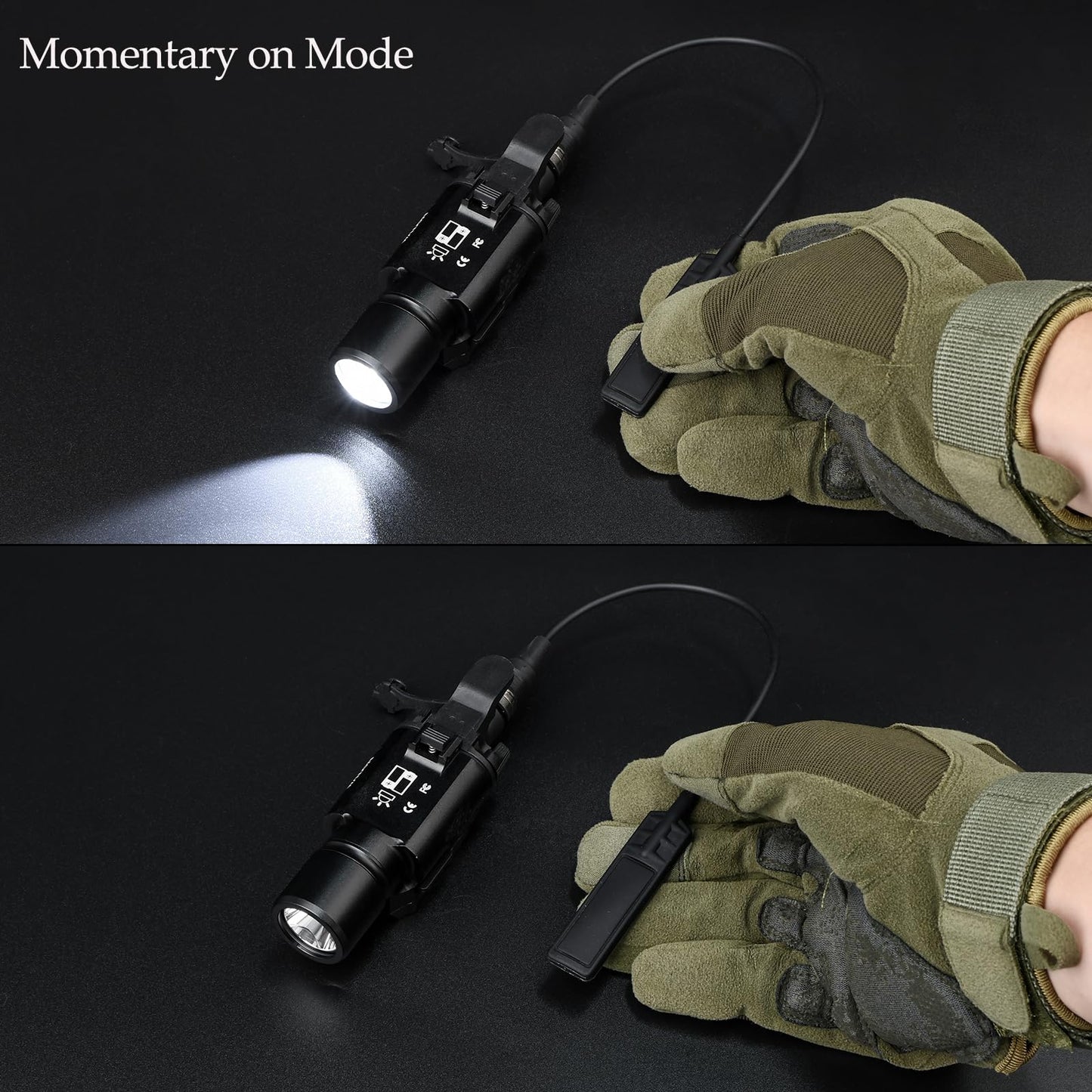 NECARL Remote Pressure Switch, Tactical Pistol Light Dual Function Switch for Airsoft X300 Series Pistol Light Scout Weapon Light, with Momentary Constant Modes