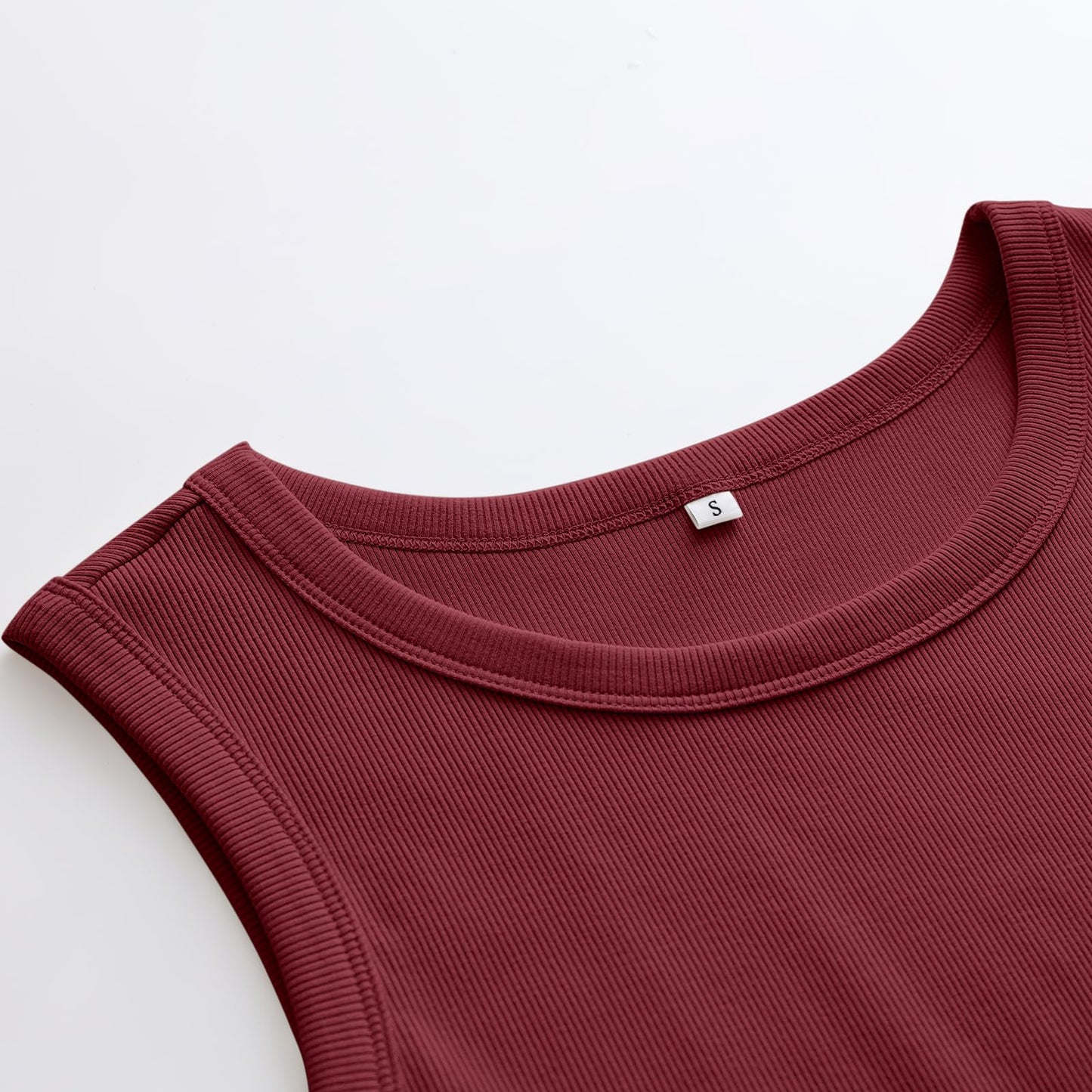 ANRABESS Womens Sleeveless High Neck Tank Tops Fashion Summer Casual Basic Slim Fit Ribbed Racerback Top Shirt Clothes Burgundy Medium