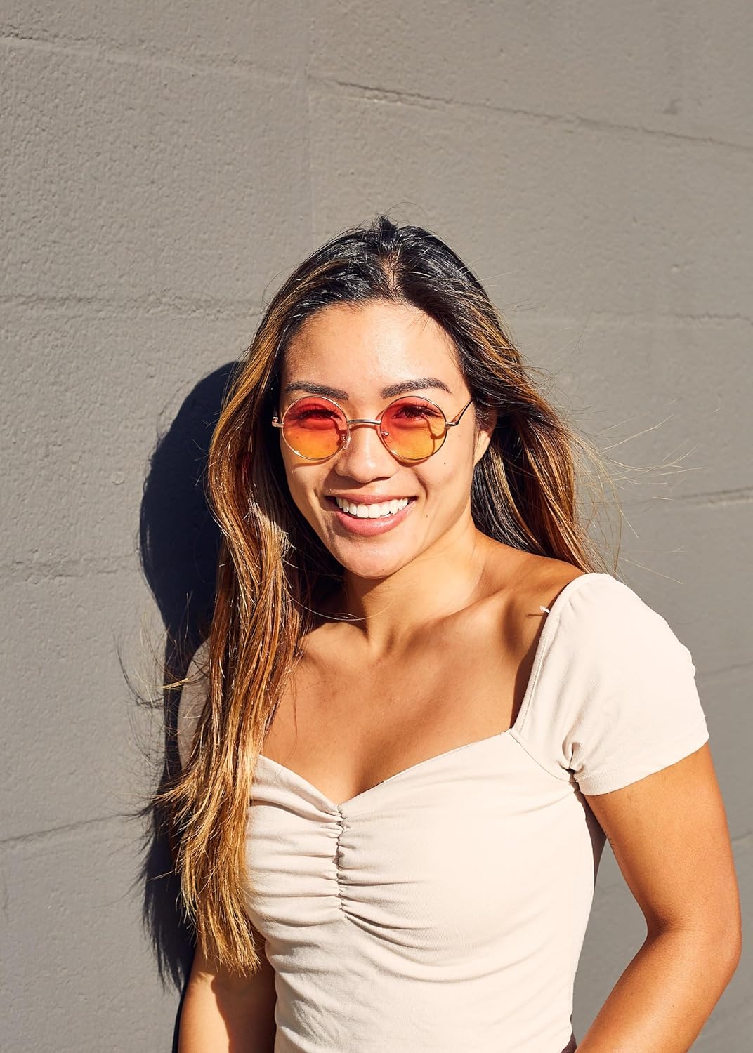 OWL Round Sunglasses Metal Frame Hippie Sunglasses UV400 Polycarbonate Circle Lens John Lennon Sunglasses for Men Women