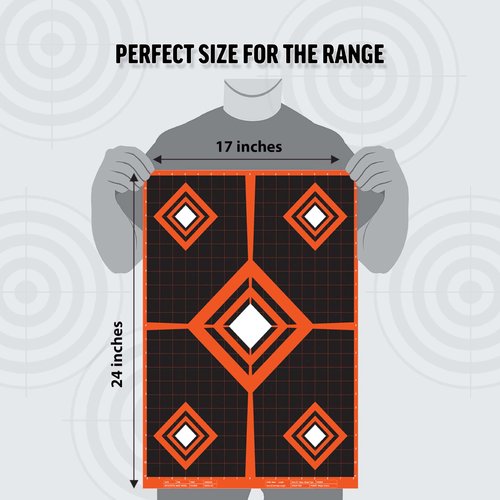 Heavy Duty SightIn 48 Paper Targets - Indoors & Outdoor Targets for Rifle & Pistol Shooting - Gun Range Accessories