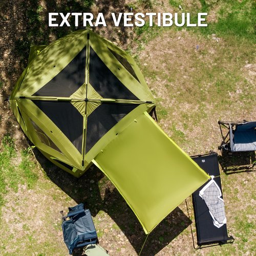 Timber Ridge 4 Person Instant Pop Up Hub Tent, Easy 60 Second Setup, Weather Resistant Camping Family Cabin Tent with Rain Fly and Carry Bag for Camping Hiking Outdoor Travel