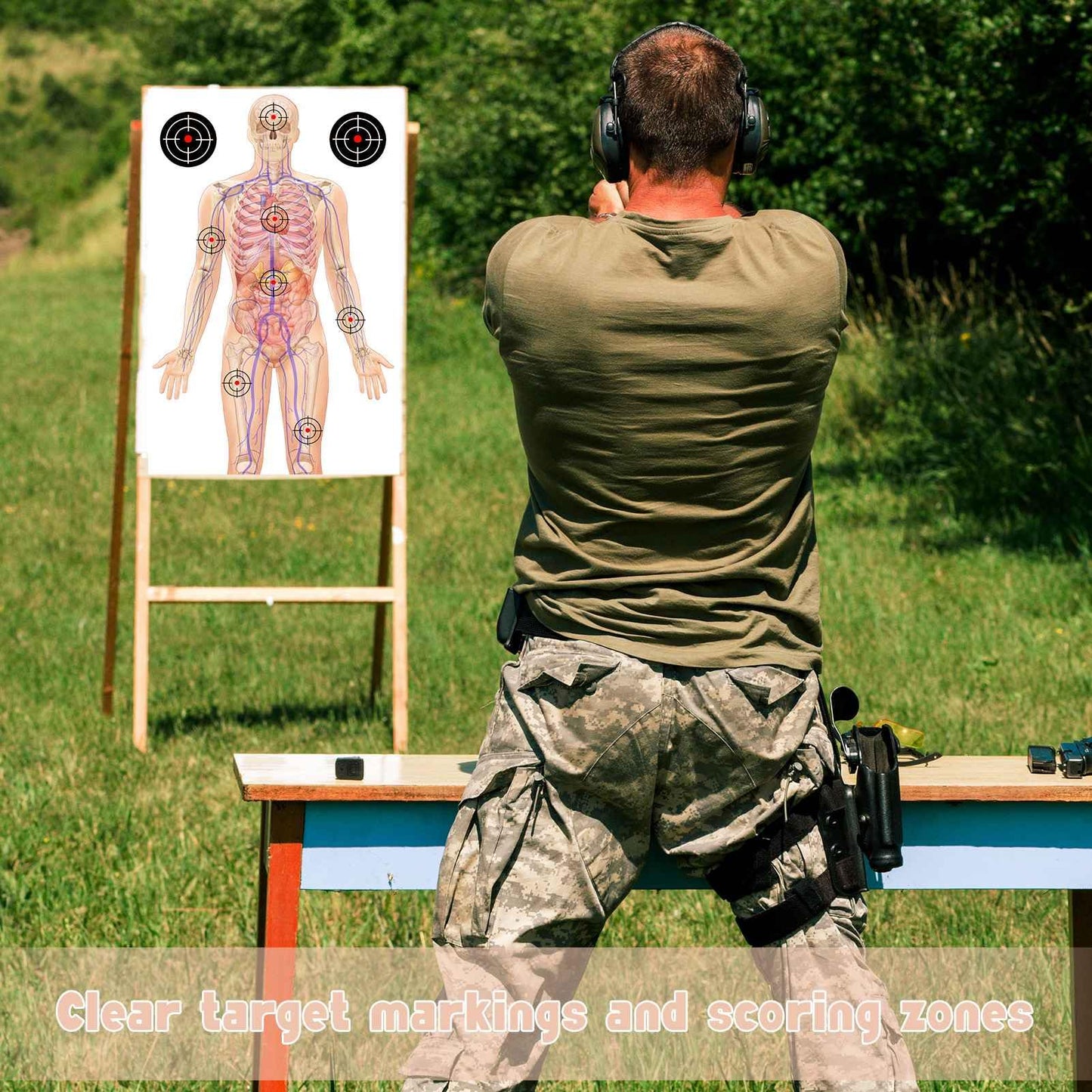 50 PCS 23 x 35’’ Silhouette Paper Targets Human Silhouette Target Anatomical Targets Medically Designed Targets Life Size Human Paper Targets Range Anatomical Target for Practice