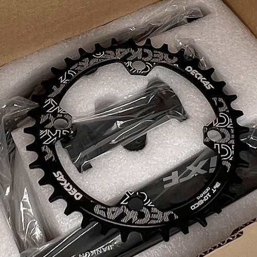 DECKAS 170mm Crankset, 104BCD 32T 34T 36T 38T Round Single Speed Narrow Wide Tooth Chainring and Crank Arm Set for MTB BMX Road Bicycle (Black 32T)