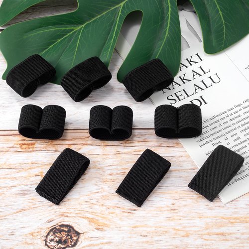 HINZIC 20Pcs Elastic Belt Strap Keepers Black Organizers Web Belt Loops Stays Backpack Strap Holders Heavy Duty Retainer Band for 1.38-1.57" Wide Belts/Straps
