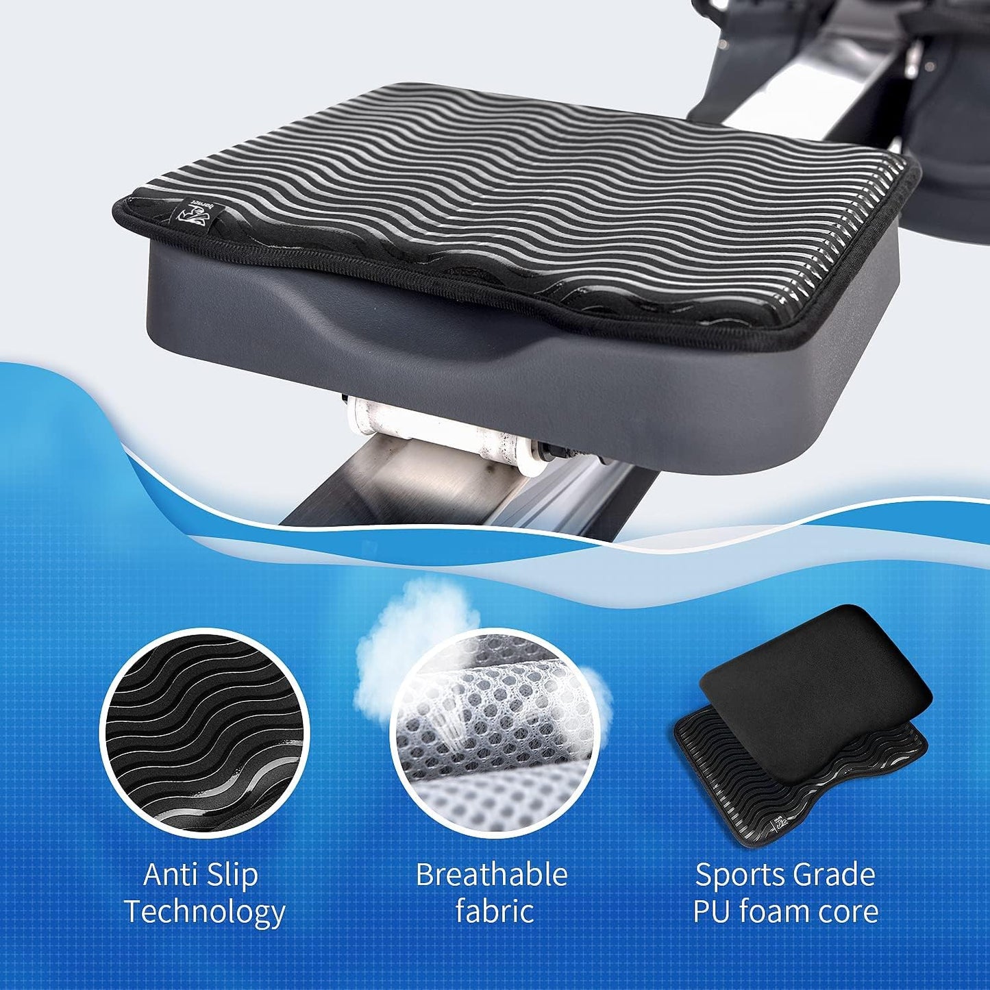 Anti Slip Rowing Machine Cushion (Designed for Concept 2 Machine)
