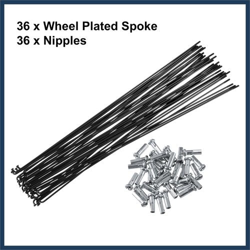 INFINAUTO 36 Pcs Bicycle Steel Spokes 14G Bike Spoke 275mm Length with Nipples for Most Bicycle Stylish Design
