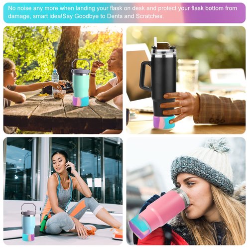 LUTER 2PCS Silicone Boots, Protective Silicone Boot Sleeve Silicone Sleeve for Water Bottle Silicone Water Bottle Case Compatible with Stanley Quencher Adventure 40oz or for Stanley IceFlow 20oz 30oz