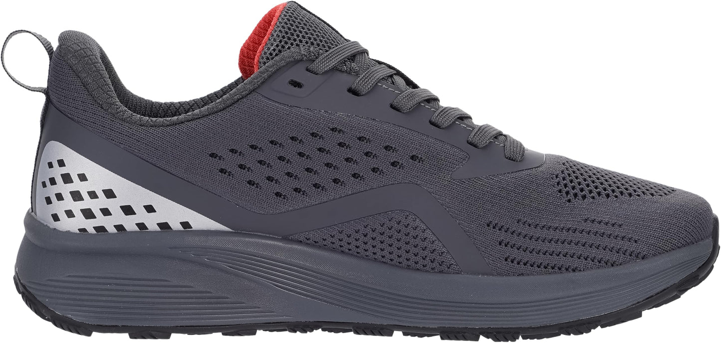 BRONAX Mens Wide Toe Box Running Tennis Shoes Gym Tennis Athletics Size 11 Sports Mesh Walking Rubber Outsole Sneakers for Male Grey 45