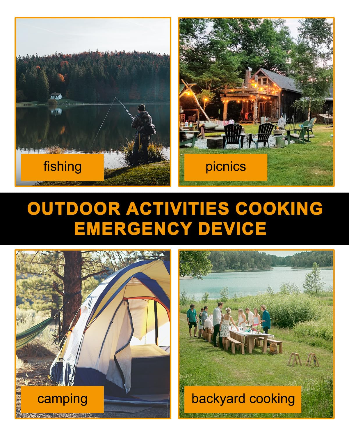 Autoholic Portable Rocket Stove for Cooking Wood Burning Stove Outdoor Camping Living BBQ Picnic Emergency Survival Stove Small Outdoor Woodstove