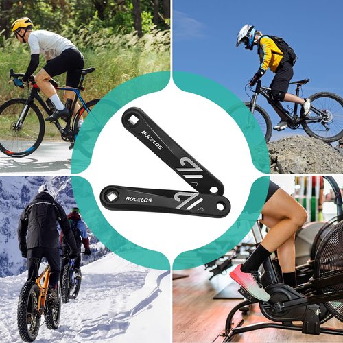 BUCKLOS Ebike Mountain Bike Square/Diamond/Hollow Crank Arm -152MM/170MM/175MM MTB Aluminum Bicycle CrankSet for Electric Bike/Road Bike/Commuter Bike/Exercise Bike/Fat Bike
