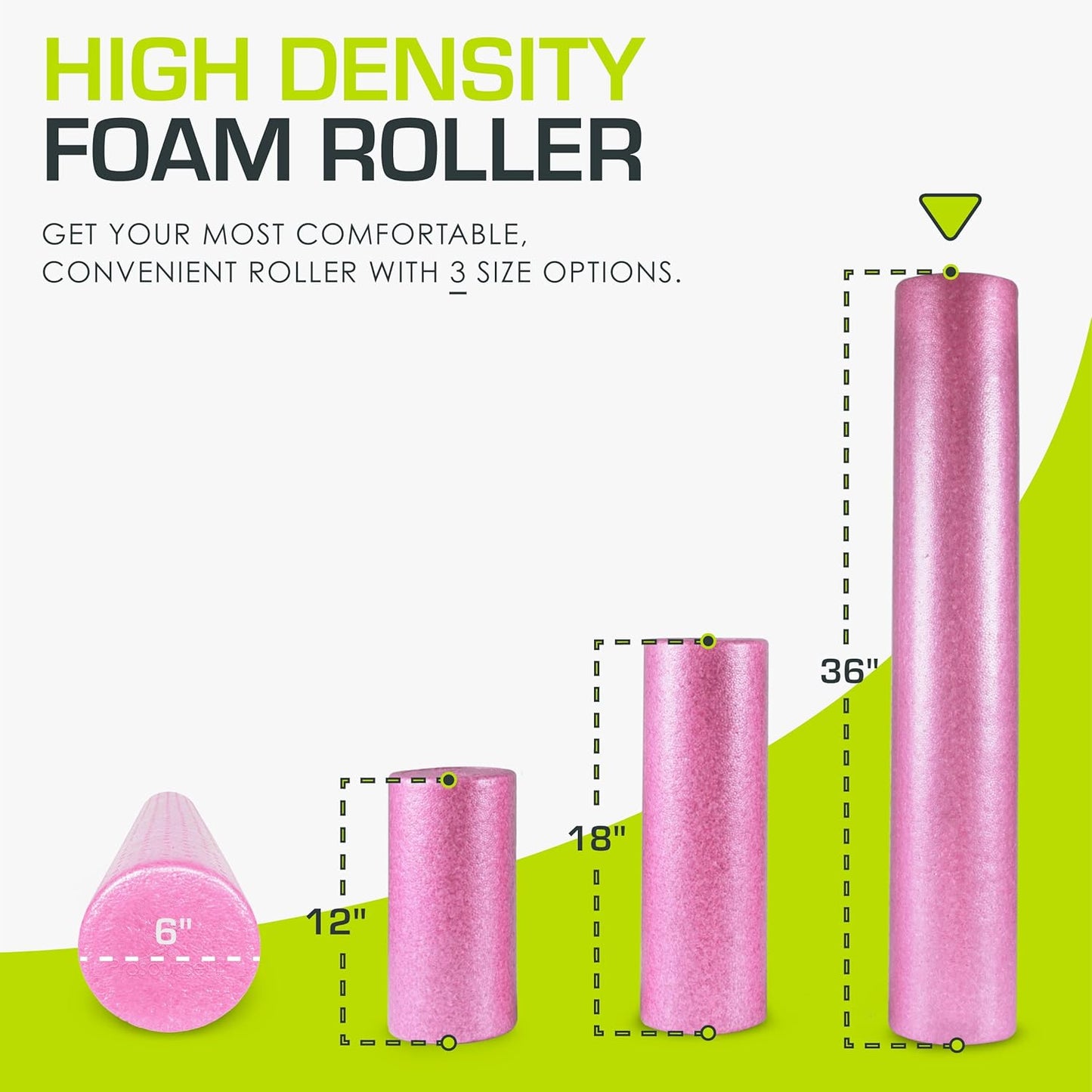 ProsourceFit High Density Foam Rollers 36 - inches Long, Firm Full Body Athletic Massage Tool for Back Stretching, Yoga, Pilates, Post Workout Muscle Recuperation, Black