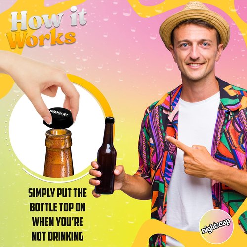 Nightcap Drink Cover Bottle Top- The Reusable Drink Spiking Prevention, As Seen on Shark Tank